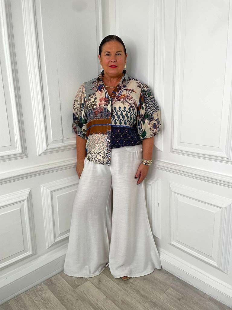 Safari Tile Print Blouse
