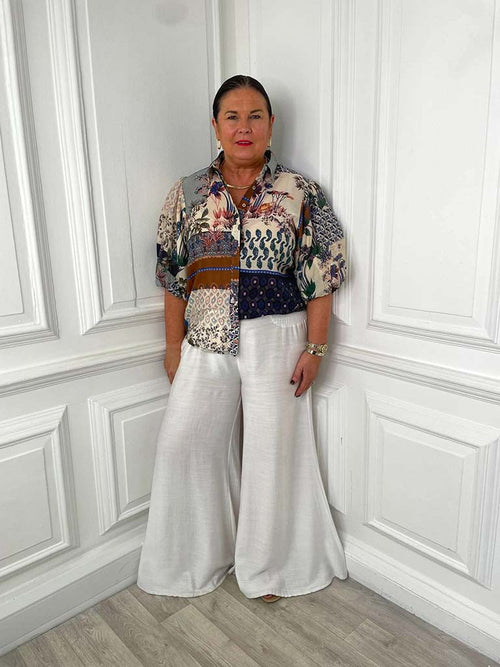 Safari Tile Print Blouse