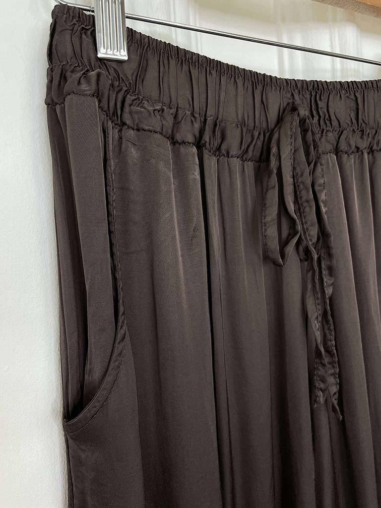 Silk Mix Palazzos - Chocolate