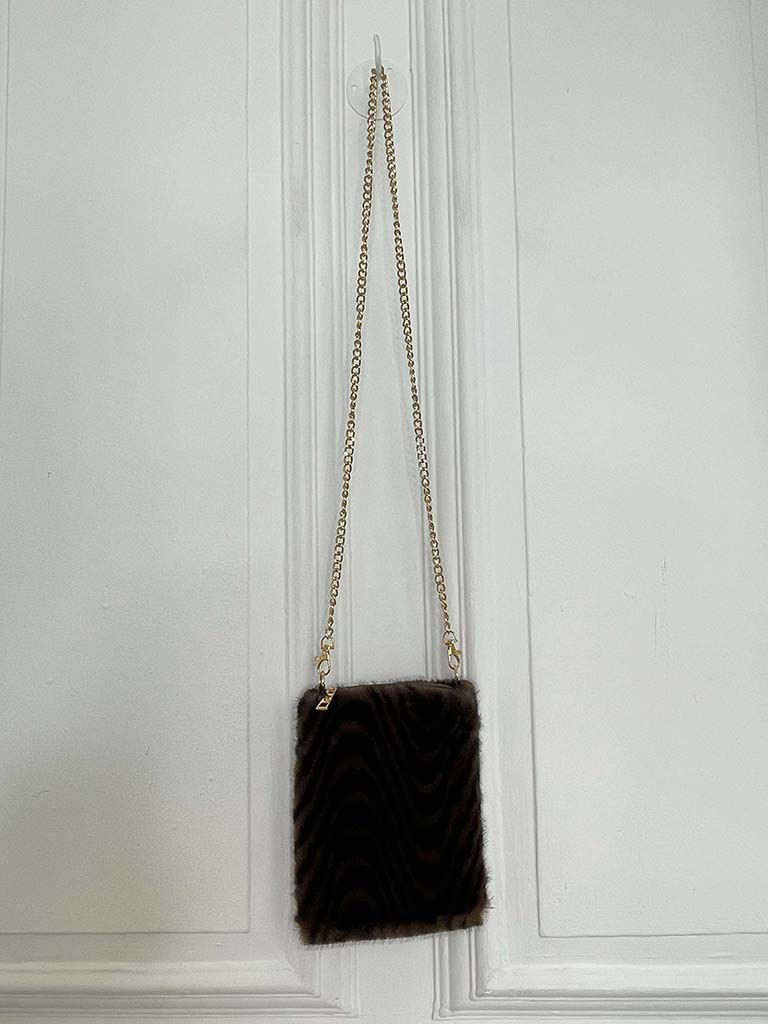 Malissa J Faux Fur Cross Body Bag - Swirl