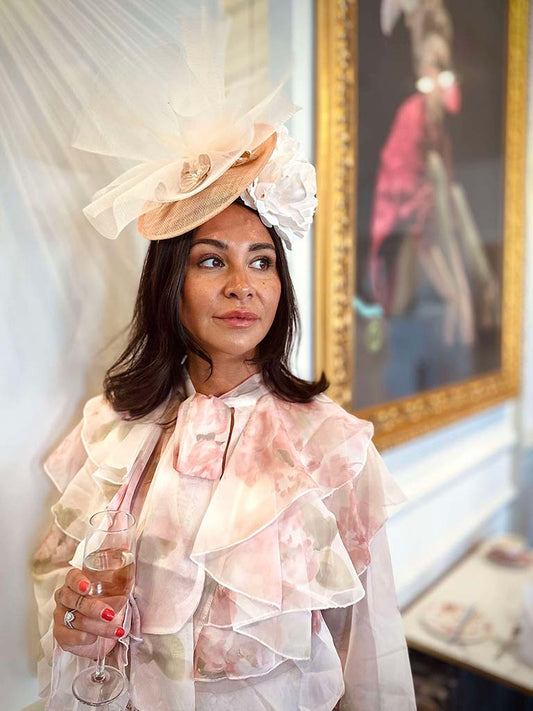 Watercolour Floral Frill Blouse - Rose