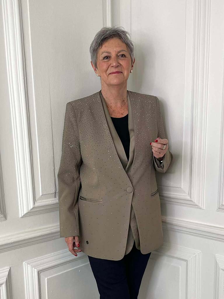 Malissa J Graduated Stud Blazer - Mocha