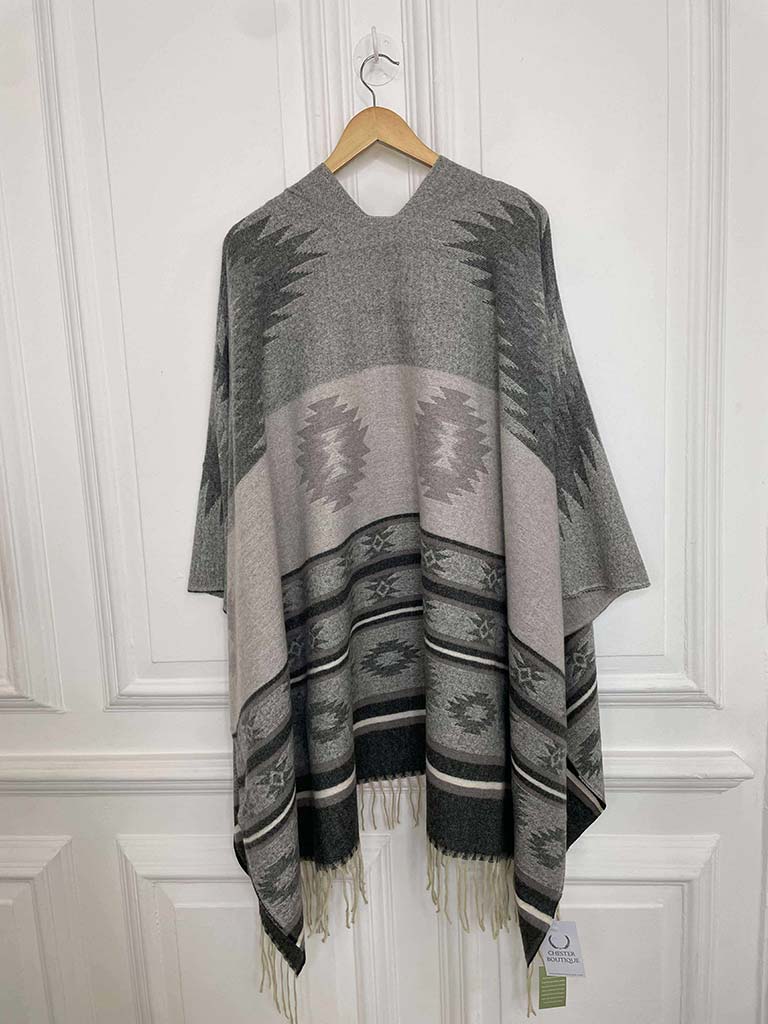 Aztec Print Wrap - Grey