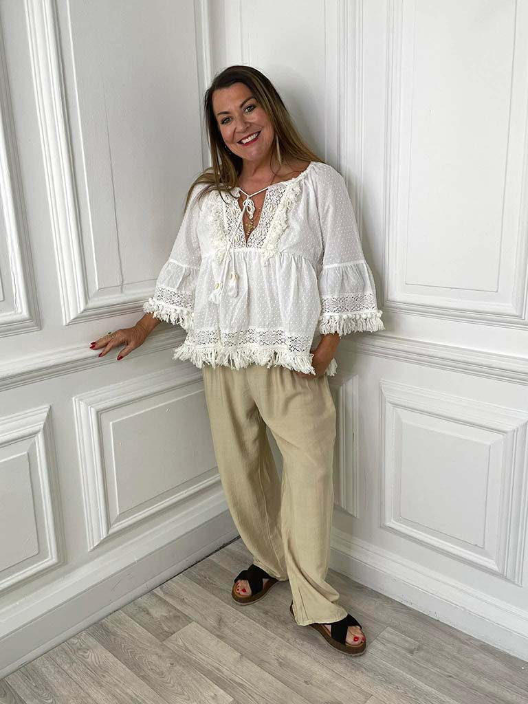 Seashell Boho Tassel Top