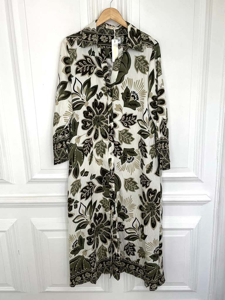 Malissa J Botanic Shirt Dress - Khaki