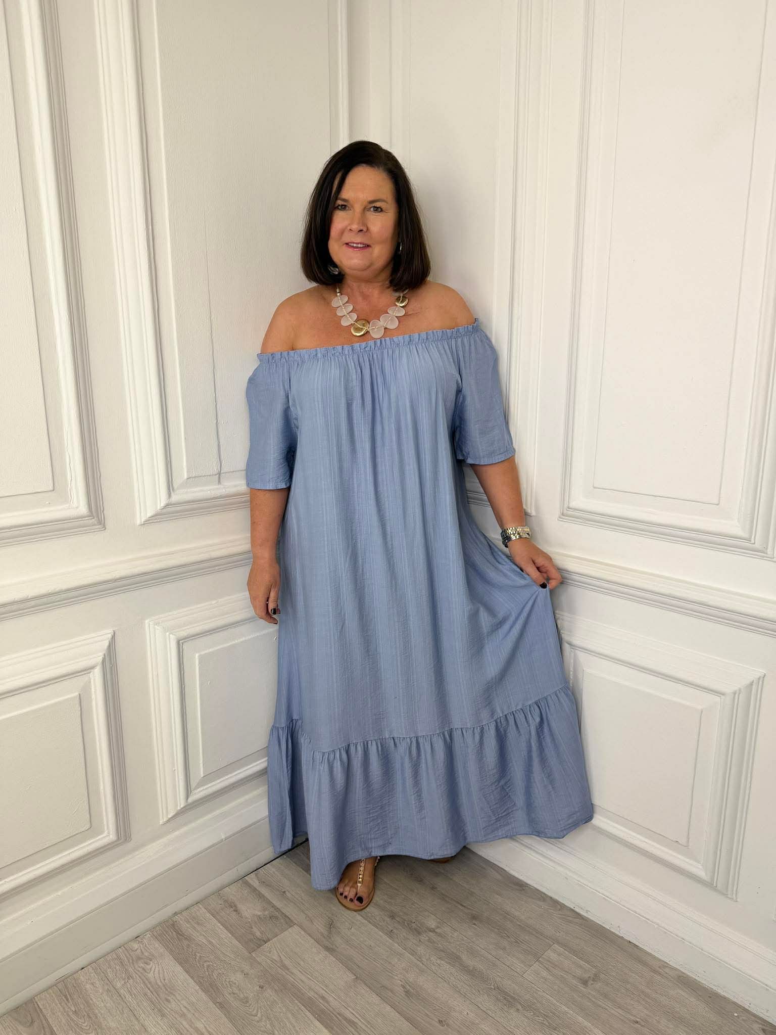 Bardot Maxi Dress - Denim