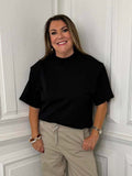 Luxe Jersey Boxy Tee - Black