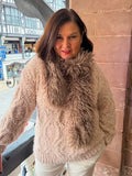 Malissa J Mongolian Scarf - Taupe