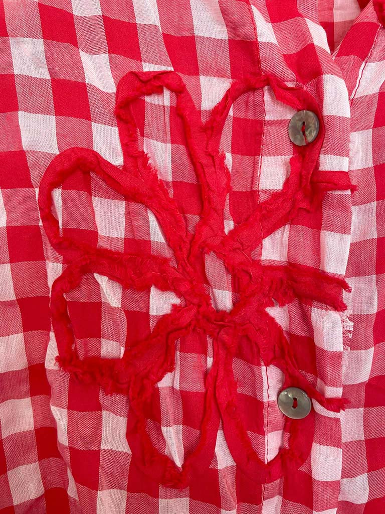 Gingham Floral Shirt - Kiss