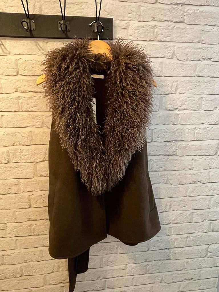 Malissa J Mongolian Fur Gilet - Chocolate