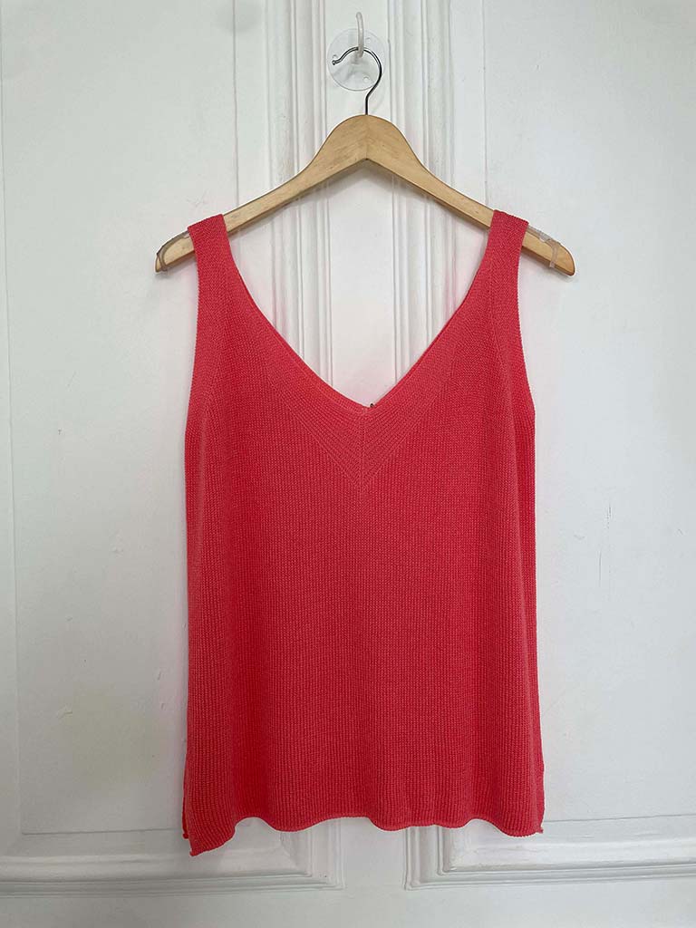 Knitted Vest Top - Coral