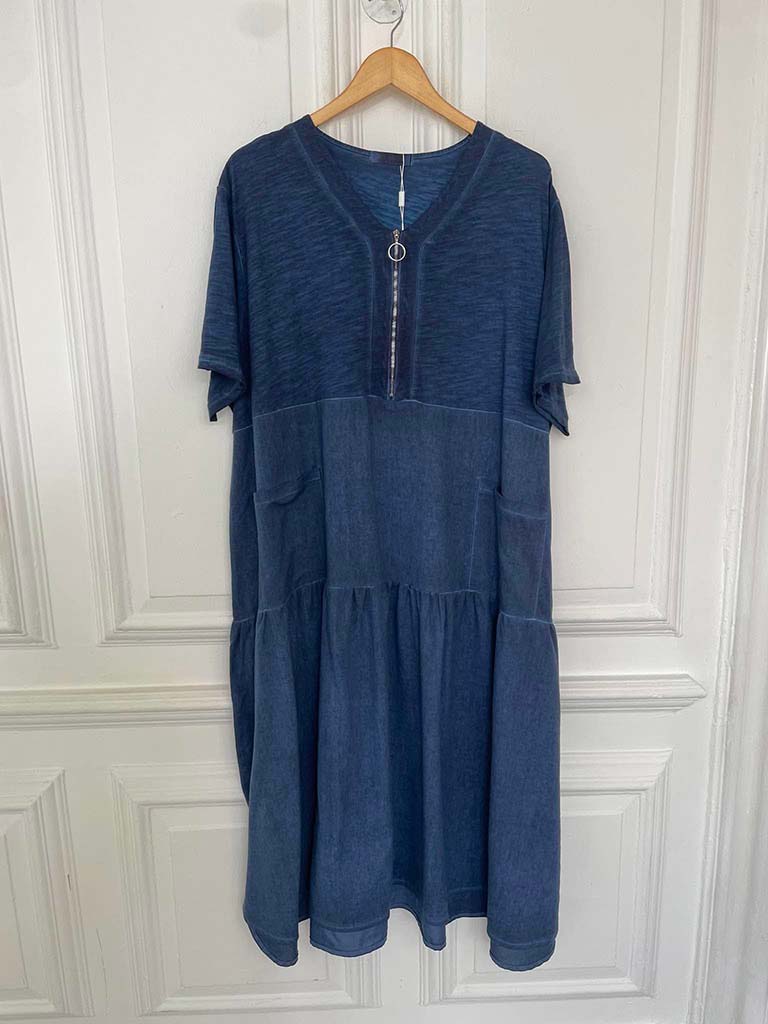 Zip Pocket Maxi Dress - Vintage Navy