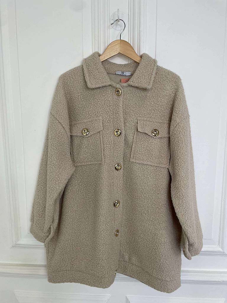 Boucle Boyfriend Jacket - Stone