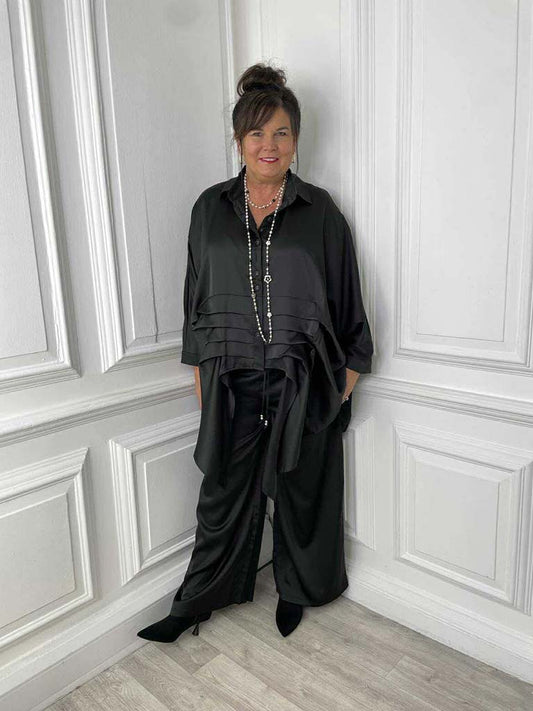 Malissa J Silk Feel Palazzos - Black