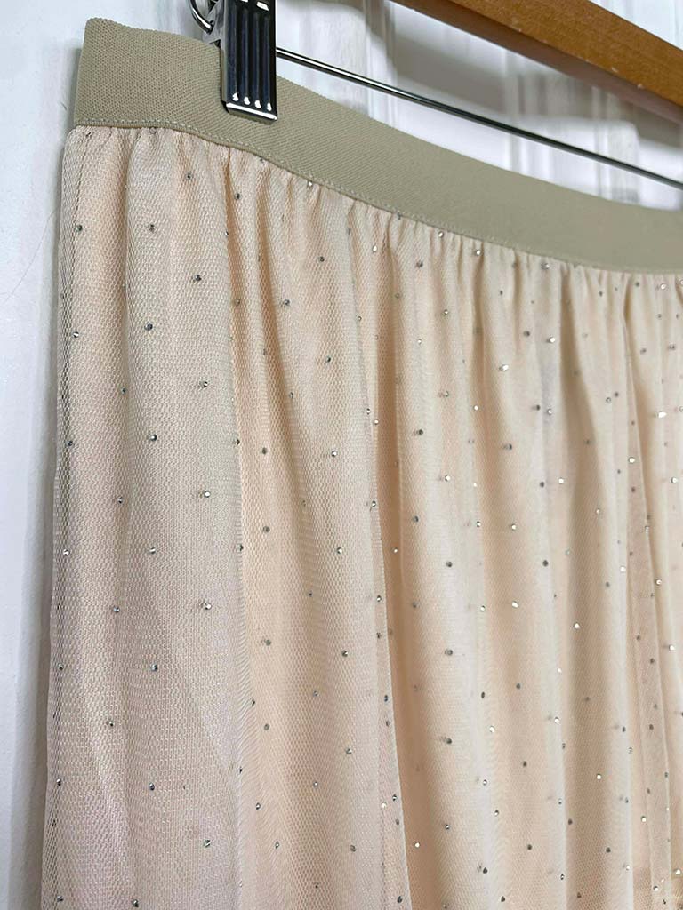 Studded Tulle Skirt - Ecru