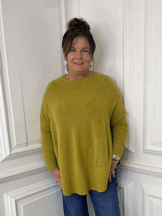 Scooped Pocket Knit - Avocado