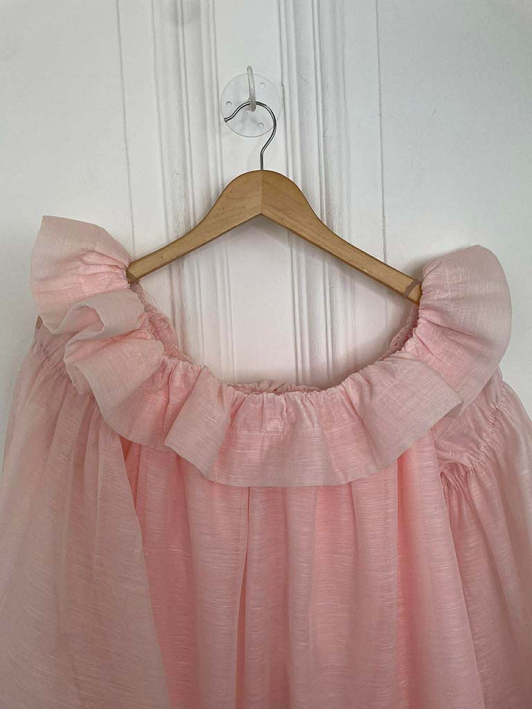 Frill Bardot Tunic - Blush