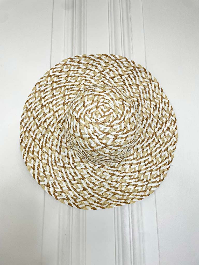 Malissa J Two Piece Straw Bag & Hat - Stone