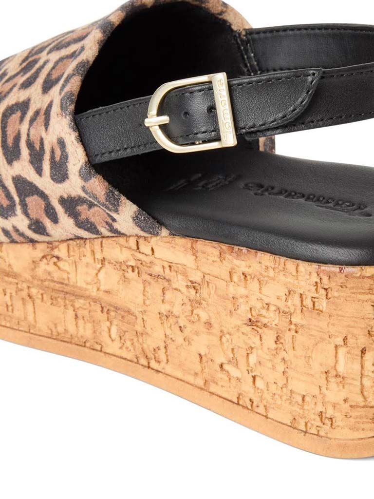 Tamaris Leather Wedge Sandals - Leopard