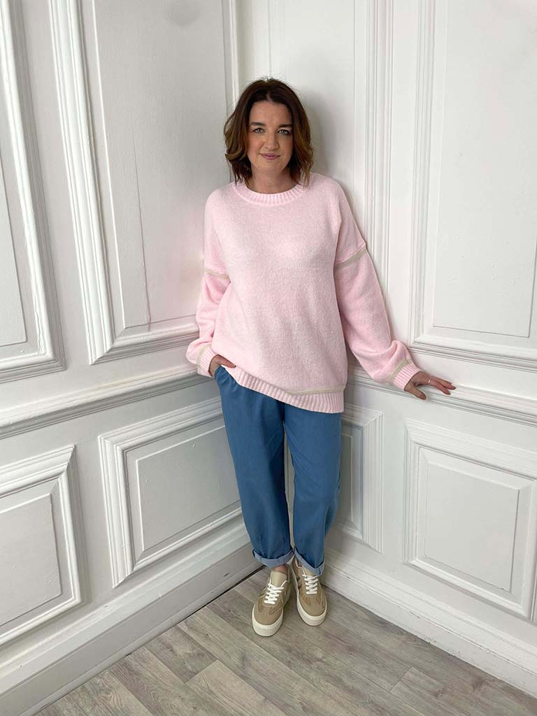 Contrast Stripe Knit - Petal