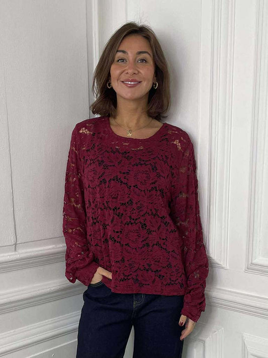 Lace Layering Top - Ruby