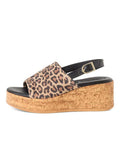 Tamaris Leather Wedge Sandals - Leopard