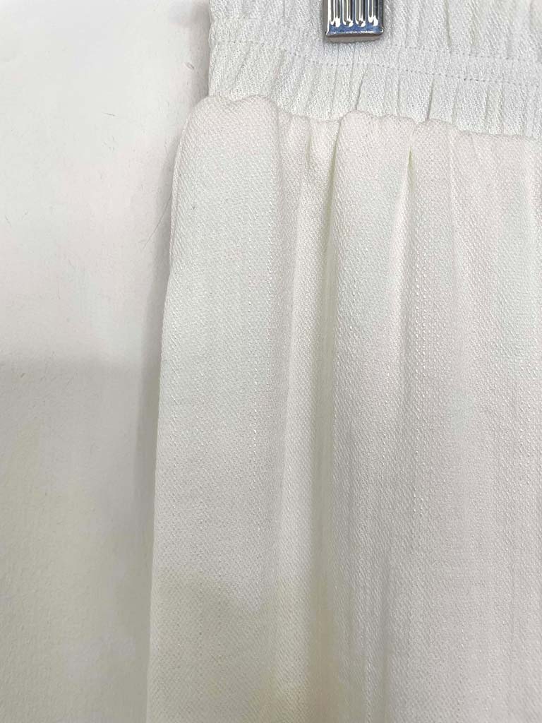 Wide Leg Woven Trousers - Soft White