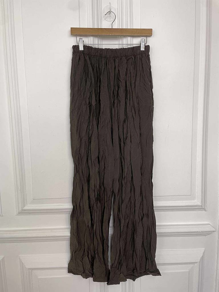 Crinkle Trousers - Chocolate
