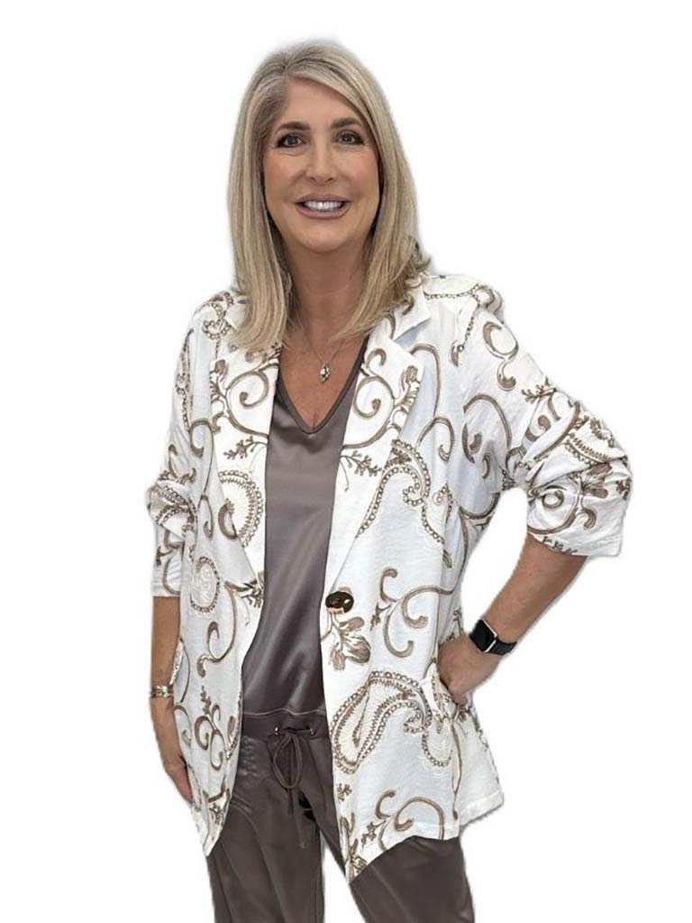 Malissa J Paisley Blazer - White