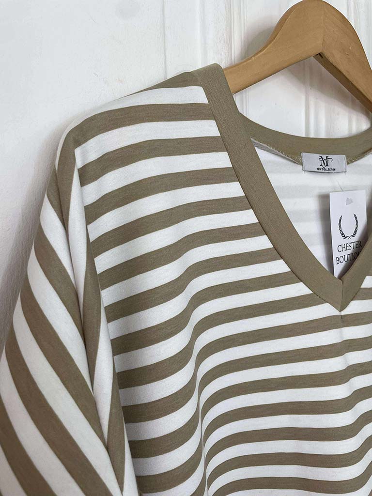 Stripe Sweat Top - Sand