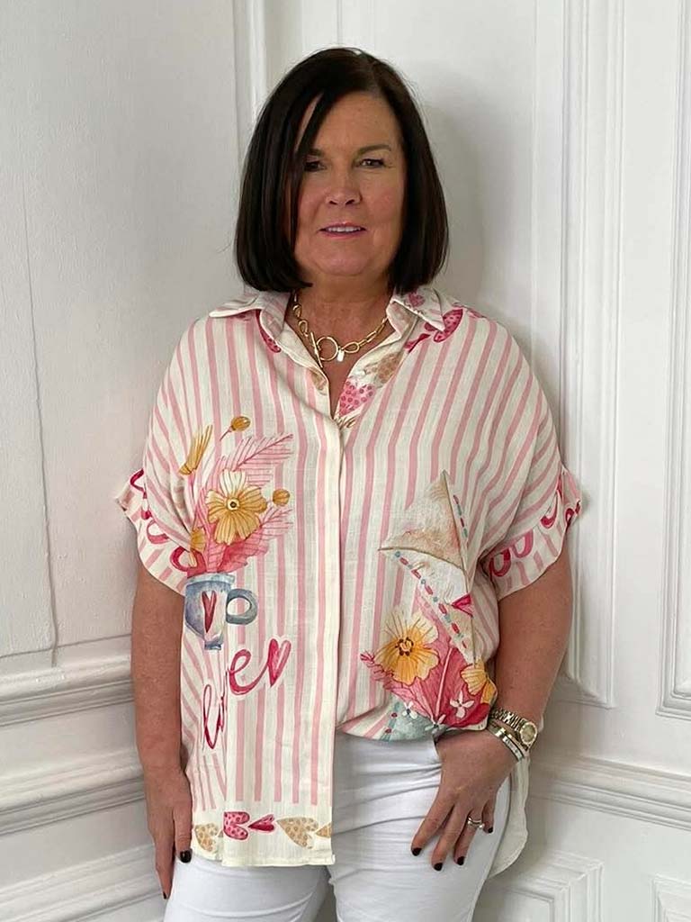 Love Flower Print Shirt