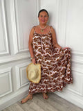 Palm Summer Dress - Tan