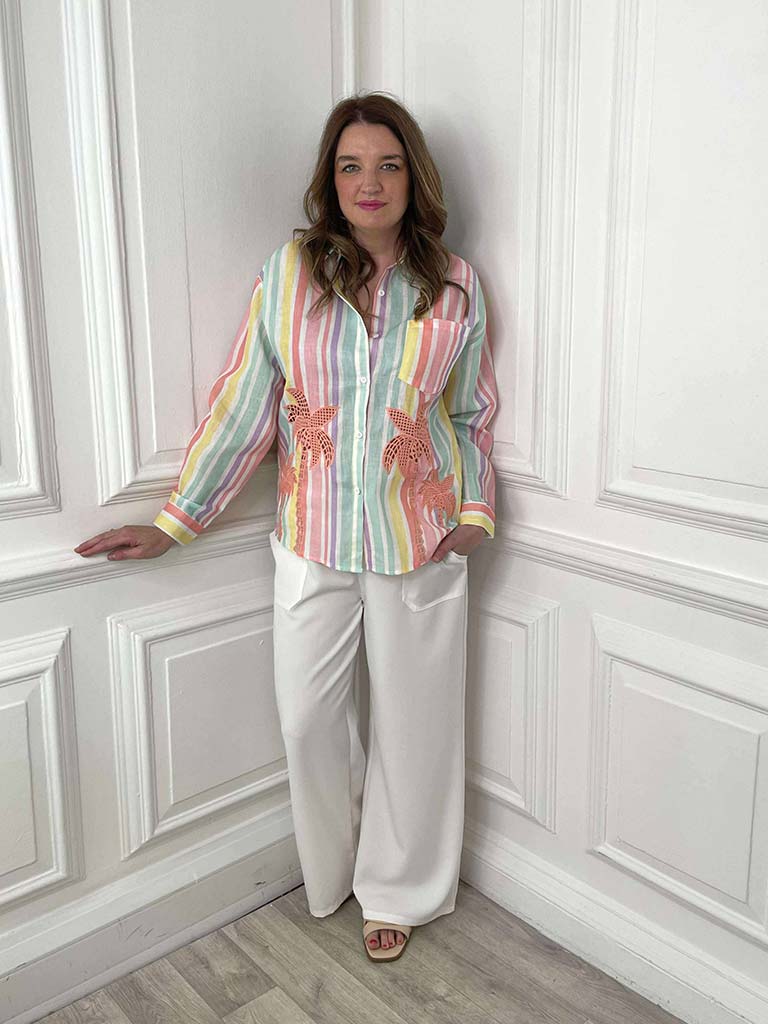 Pastel Rainbow Palm Shirt