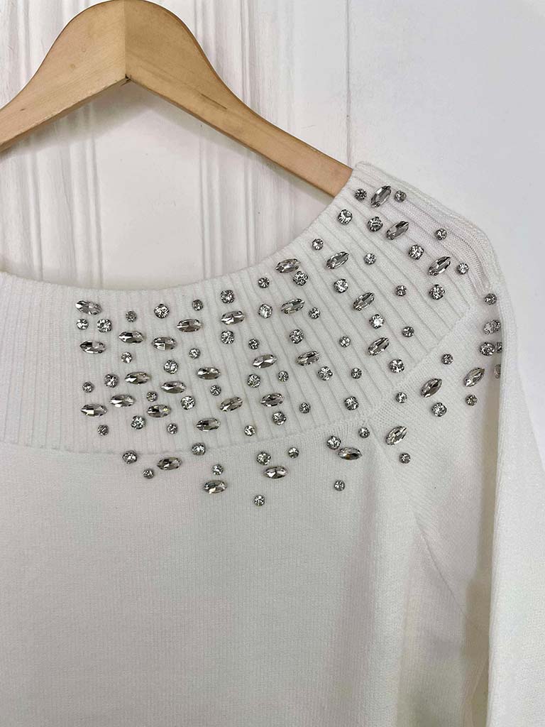 Malissa J Belle Bardot Knit - Winter White