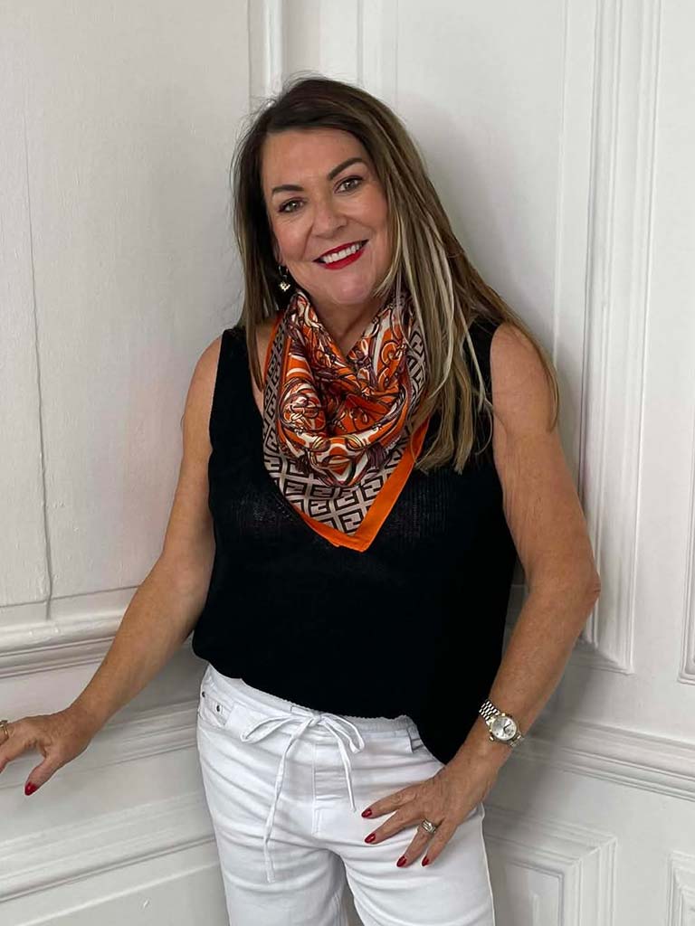 Silk Feel Neckerchief - Orange Baroque