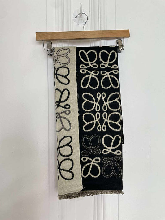 Malissa J Loop Print Scarf - Black