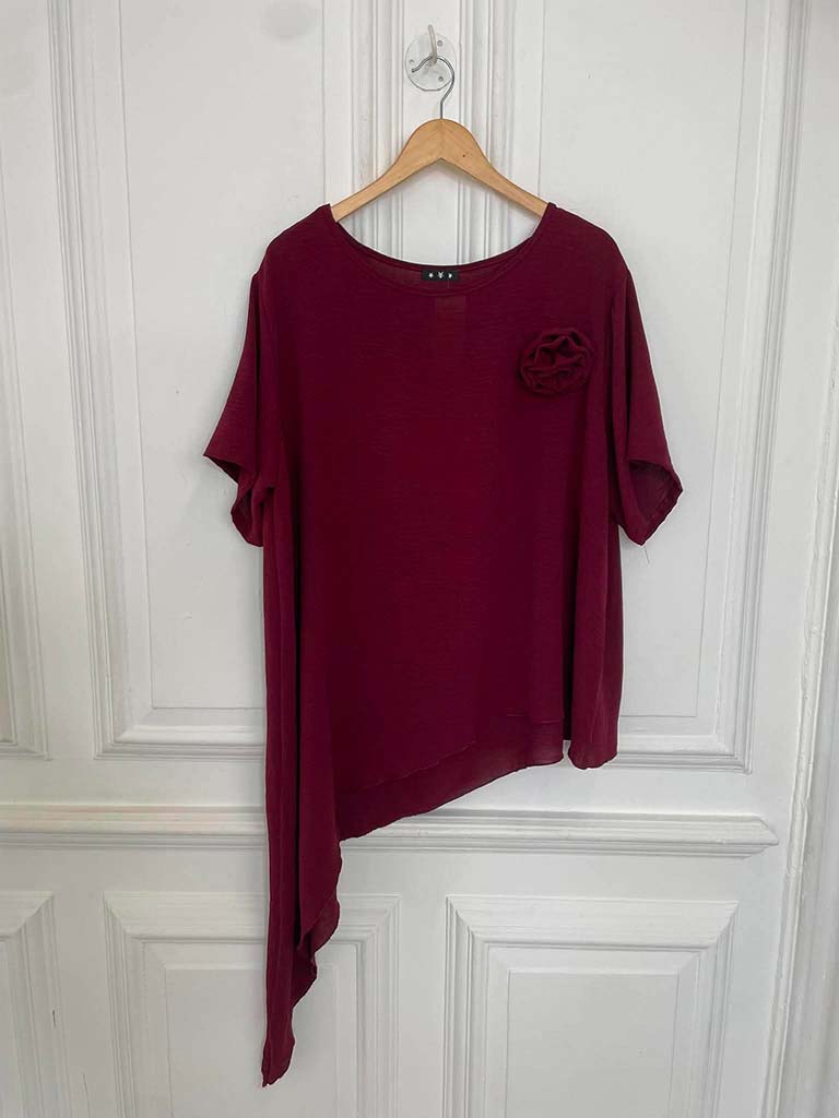 Asymmetric Flower Co-ord - Plum