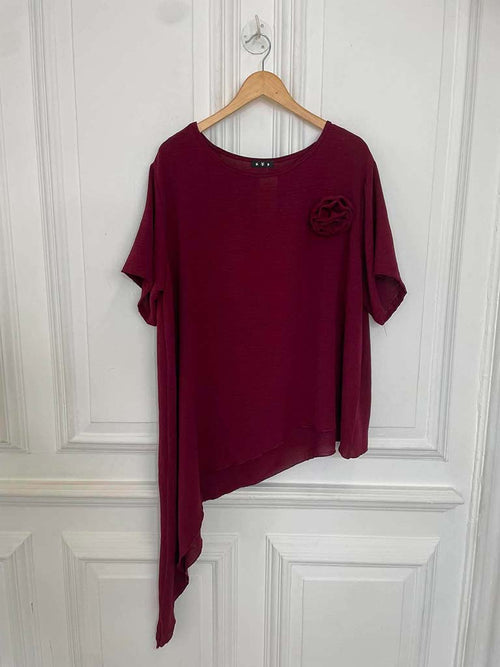 Asymmetric Flower Co-ord - Plum