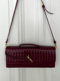Woven Clutch Bag - Bordeaux