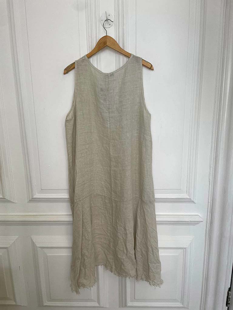 Linen Dip Back Tunic - Parchment