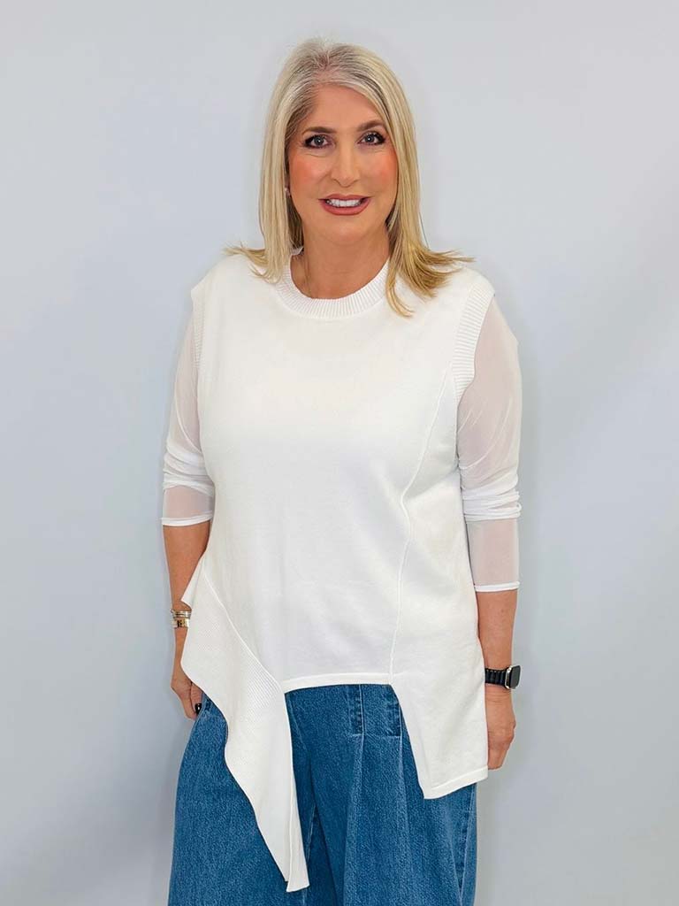 Malissa J Jigsaw Tank Knit - Warm White