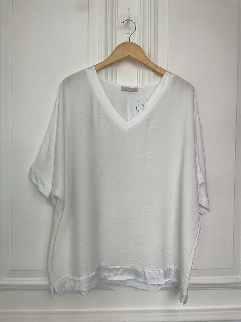Satin Edge Tee - White