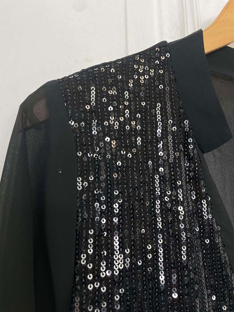Malissa J Sequin Blouse - Black