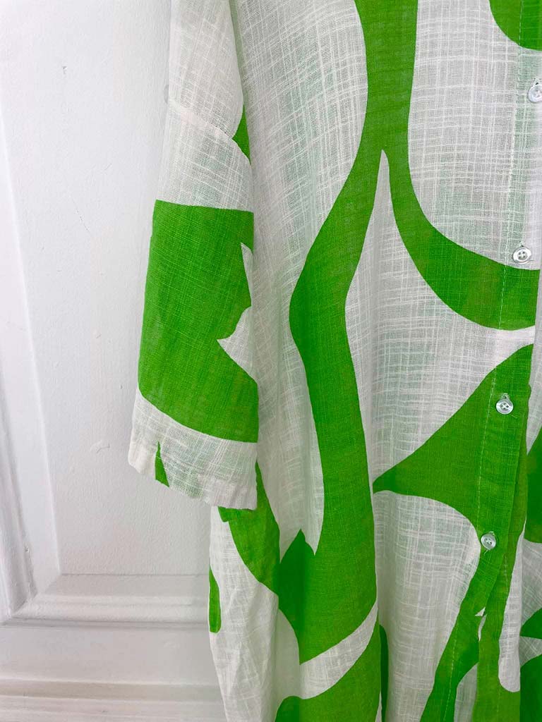 Abstract Throwover Shirt - Lime