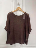 Exposed Edge Boxy Knit - Chocolate