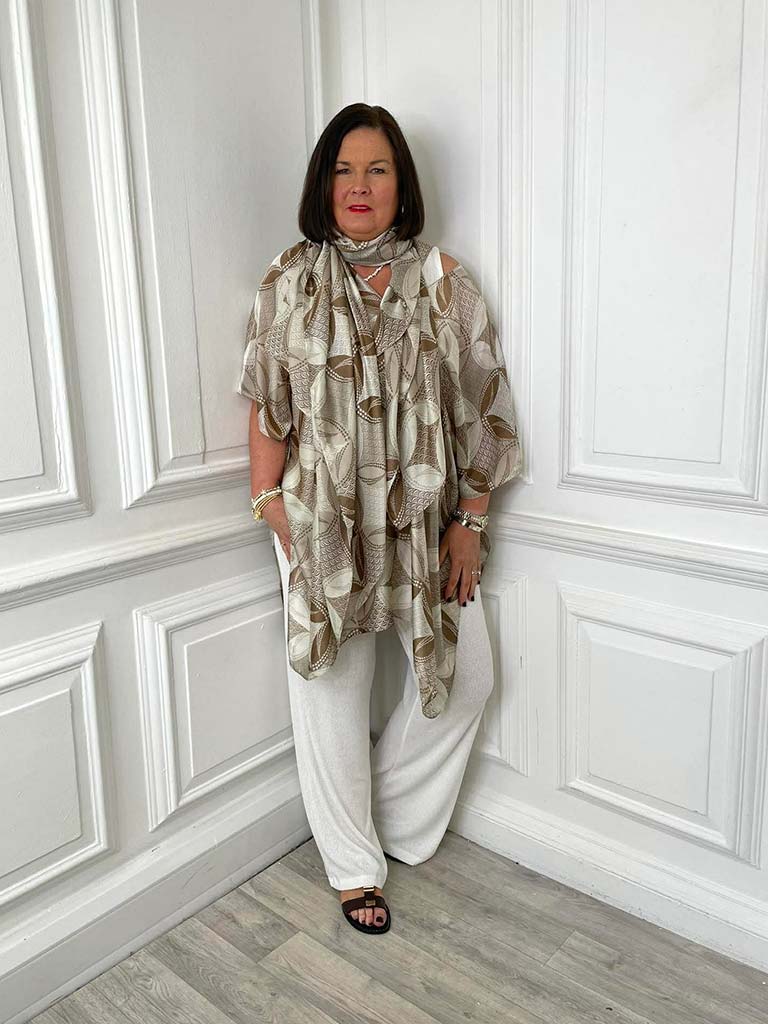 Malissa J Fan Kaftan - Stone