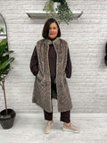 Malissa J Faux Fur Chevron Gilet - Greige