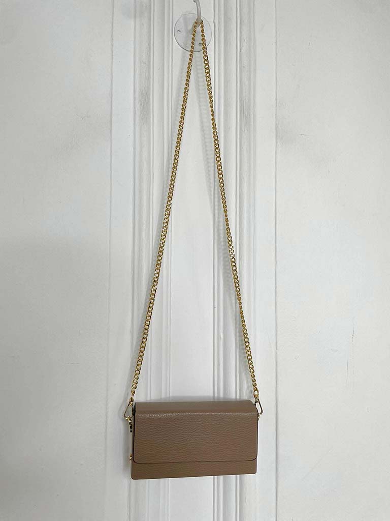 Leather Box Bag - Taupe