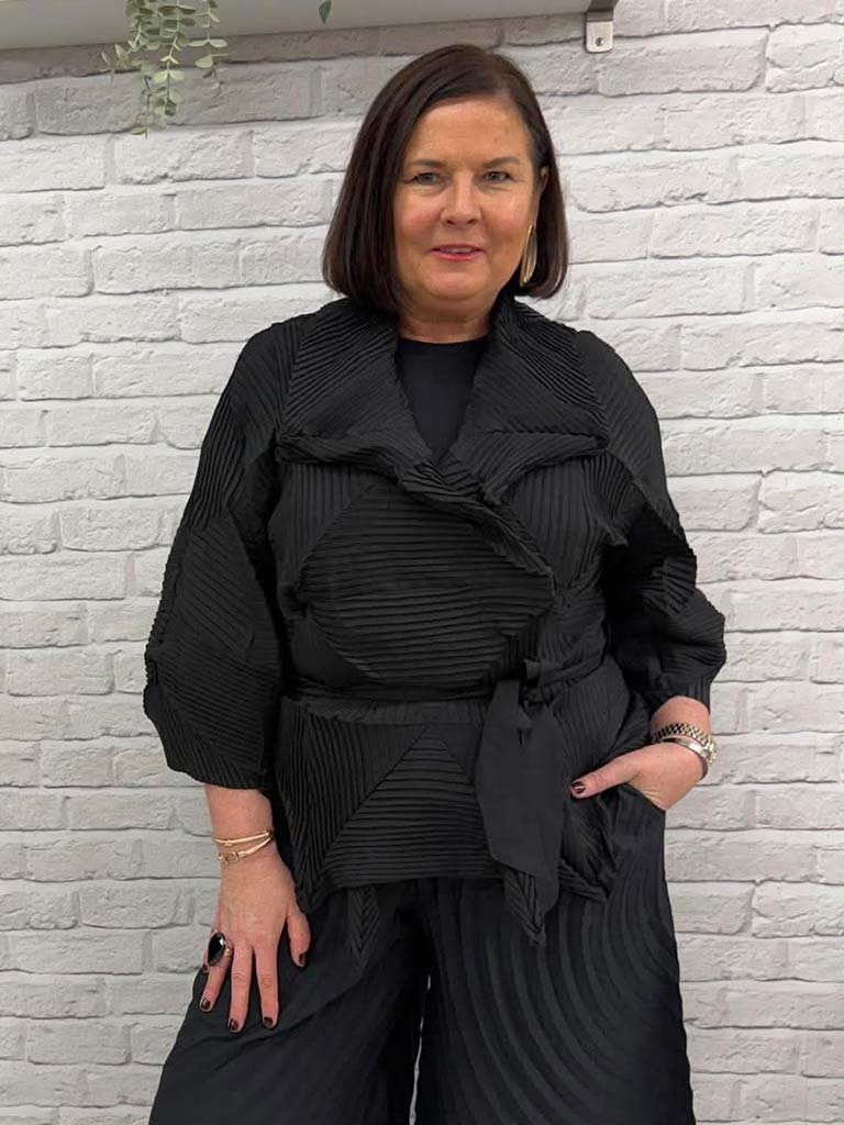 Malissa J Pleated Jacket - Black
