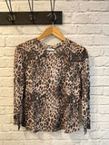 Print Mesh Layering Top - Natural Leopard
